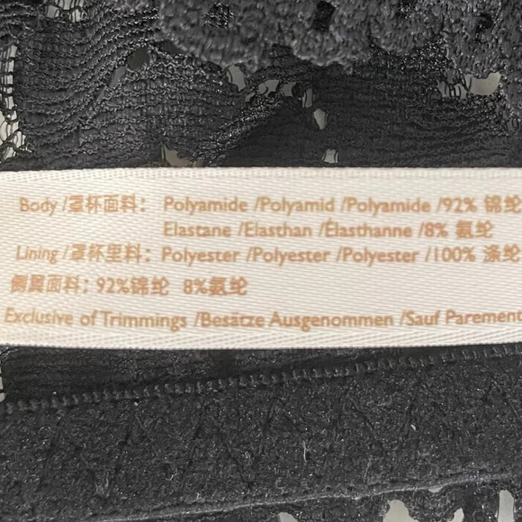 Momanda Lace Plunge Nursing Bralette Polyamide Elastane Black Sz 38B NWOT - Picture 13 of 14
